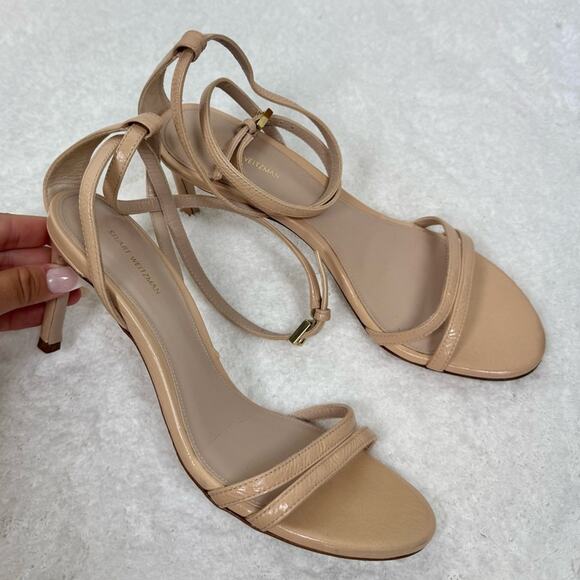 Stuart Weitzman Lexi Patent Leather Blush Heel Sandal Size 6 - Picture 12 of 13
